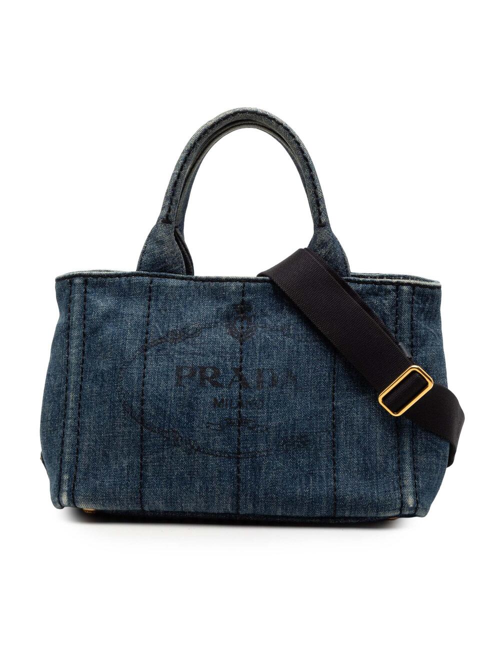 Prada Canapa Convertible Tote Denim #274727P71B